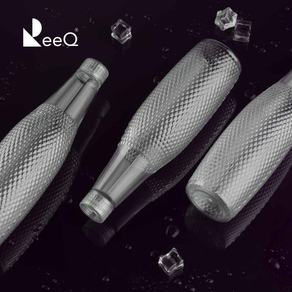 ReeQ Water Bottle Set for Fridge Use | Non-Toxic, BPA Free | Textured Grip - 1 L Each