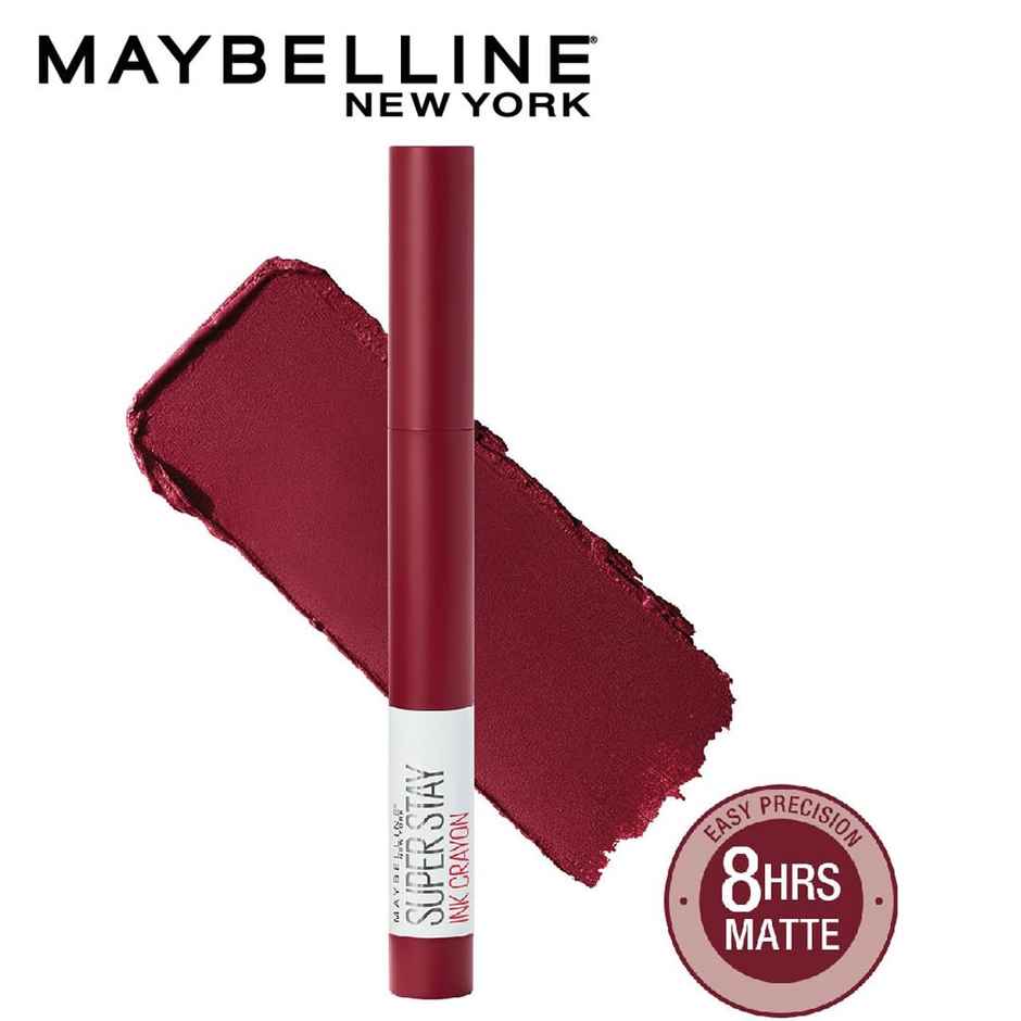 Maybelline New York Lipstick, Matte Finish, Long-Lasting, Intense Colour, Superstay Crayon Lipstick