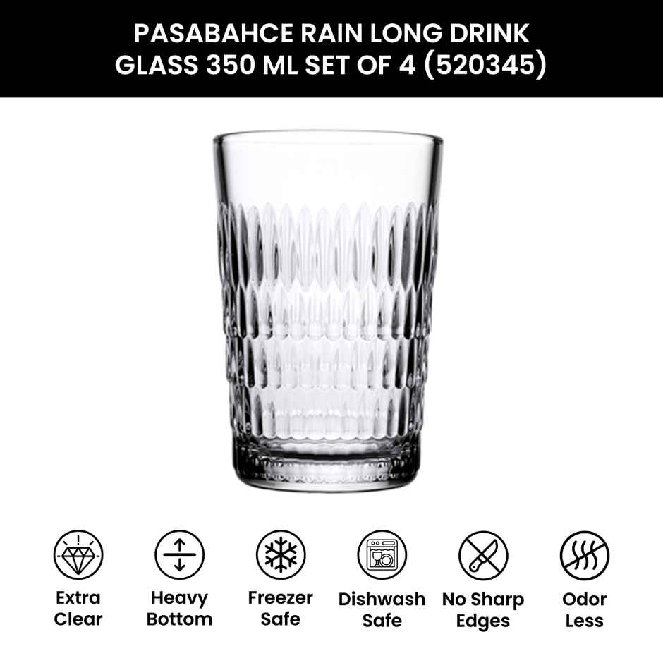 Pasabahce Rain Long Drink Water or Juice Glass |  350 ml