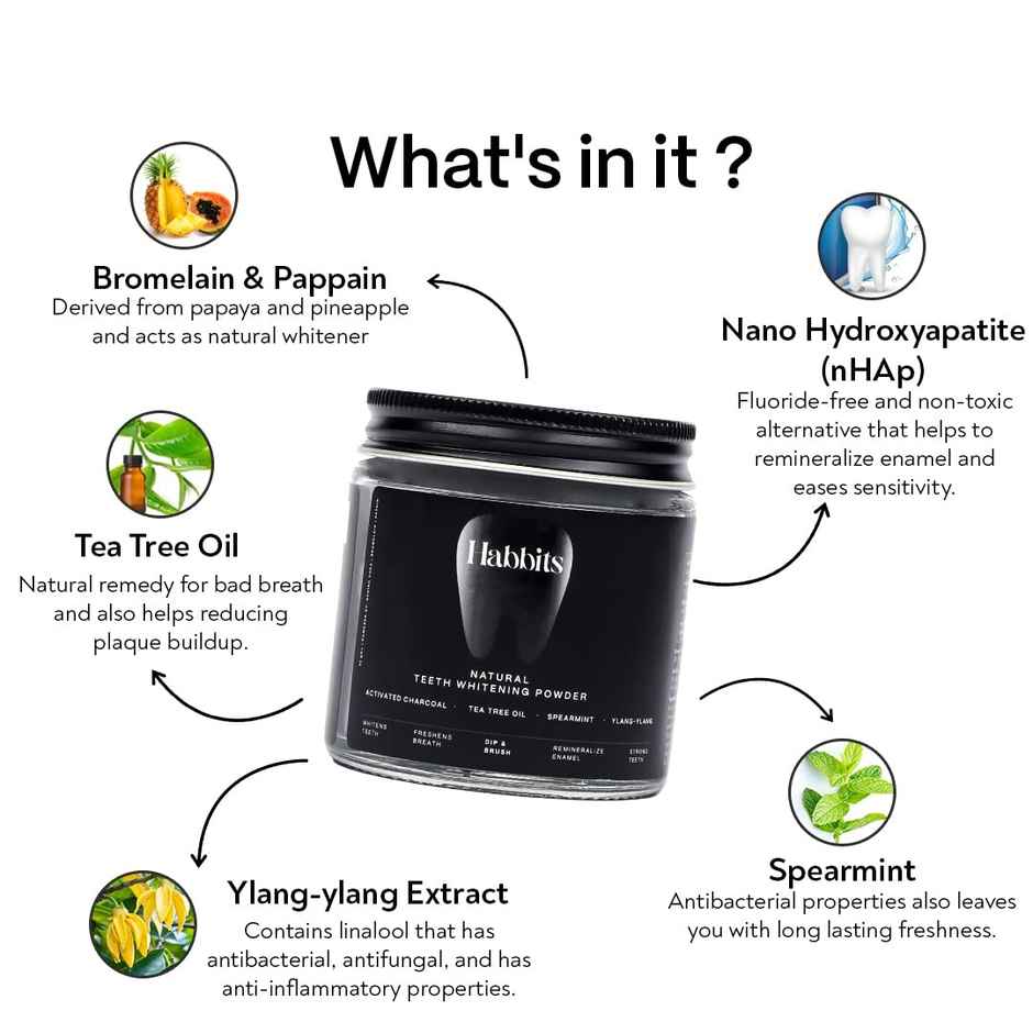 Habbits Natural Charcoal Teeth Whitening Powder