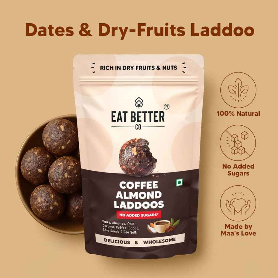 Eat Better Co Coffee & Almond Laddoos | No Added Sugar | High Protein | Truly Natural