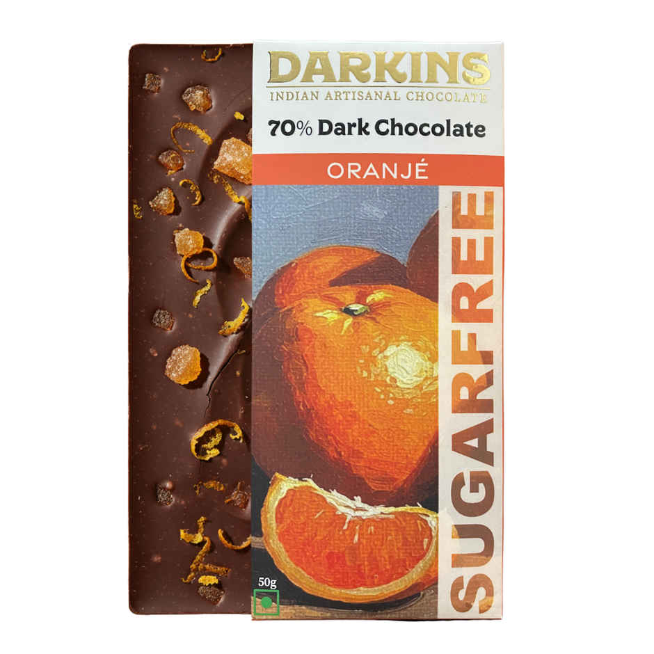 Darkins Sugar Free Dark Chocolate 70% Orange