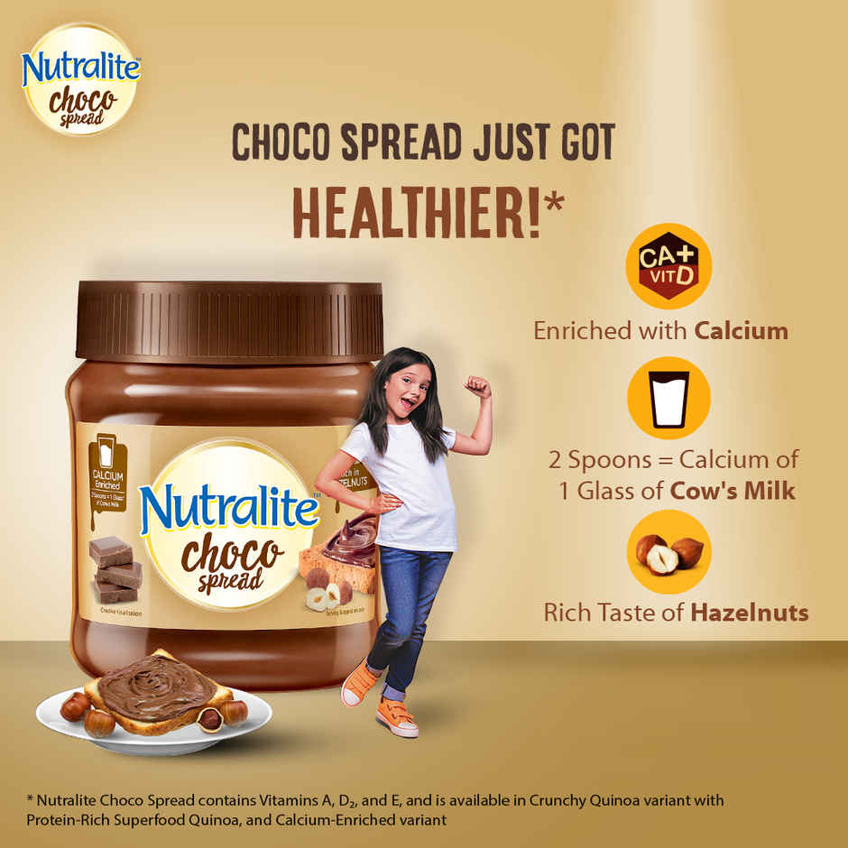 Nutralite Choco Spread Enriched With Milk Calcium Premium Chocolate and Real Hazelnuts - 275 g