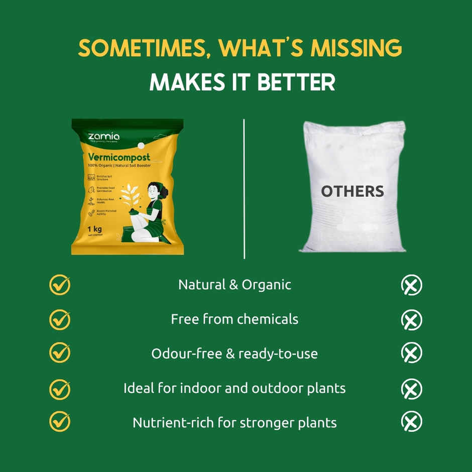 Zamia Vermicompost | Organic Compost, Manure & Soil Fertilizer for Plants, Pots & Gardening