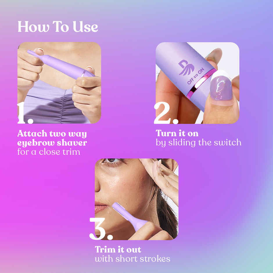 Bombae 4-In-1 Facial Hair Remover, Painless Eyebrow & Face Trimmer | Fuzzoff