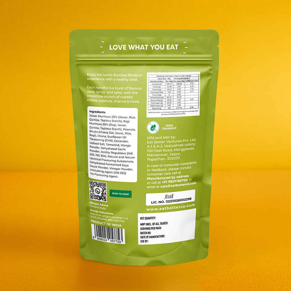 Eat Better Co Millet Bhel | Bombay Bhelpuri