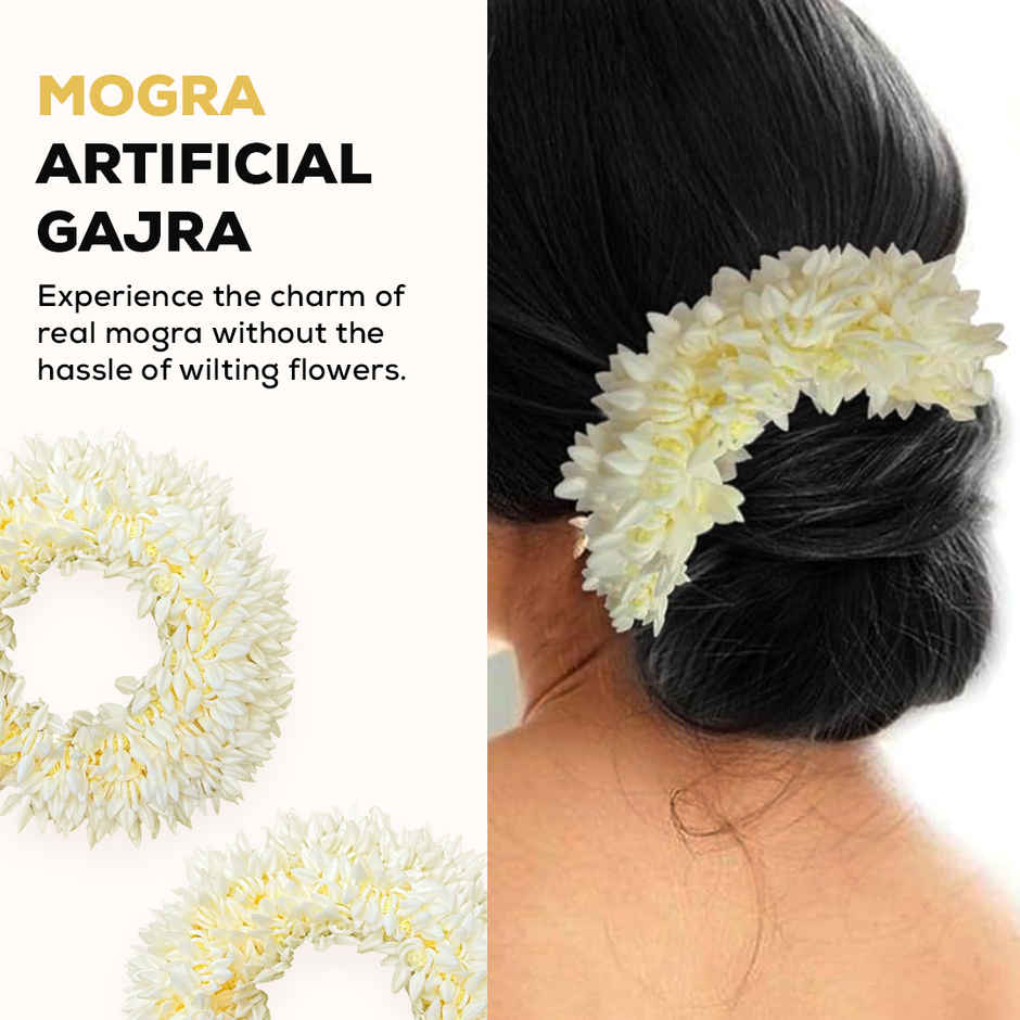 Gleva Reusable Mogra Artificial Gajra for Hair Buns & Braids