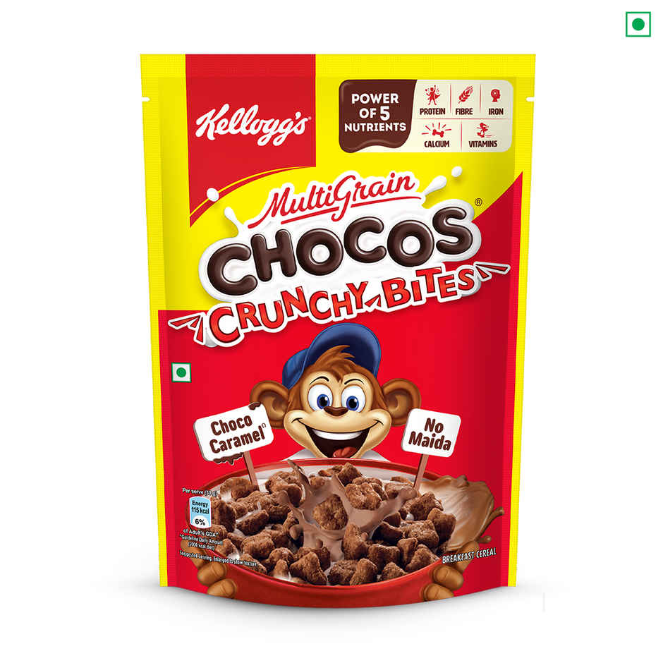 Kellogg's Multigrain Chocos Crunchy Bites | Source of Calcium & Fibre, High in Protein