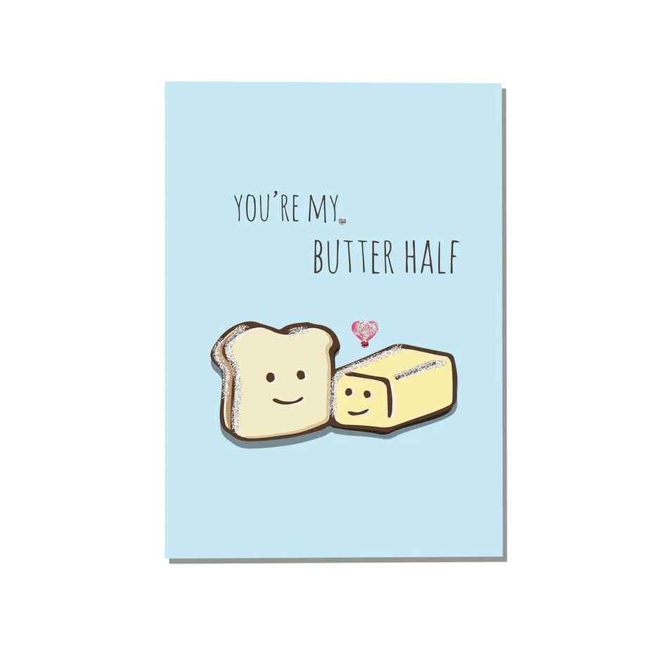 Itsy Bitsy Greeting Card & Envelope My Butter Half 4 x 6 Inch Approx 2 Pc Pb Lb