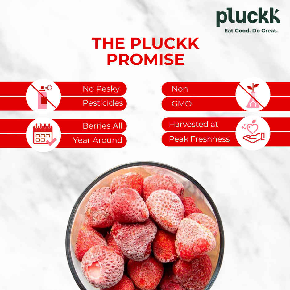 Pluckk Fresh Frozen Imported Strawberry Natural | Non GMO | Rich in Vitamin C | Healthy Snack