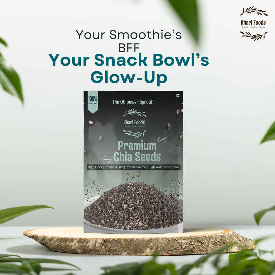 Khari Foods Premium Chia Seeds | Fiber Rich | Omega 3 Fatty Acids