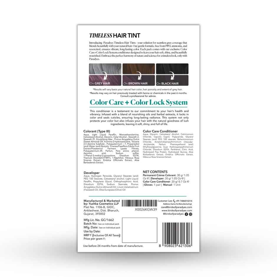 Paradyes Mini Rich Burgundy Timeless Hair Tint for Complete Grey Coverage