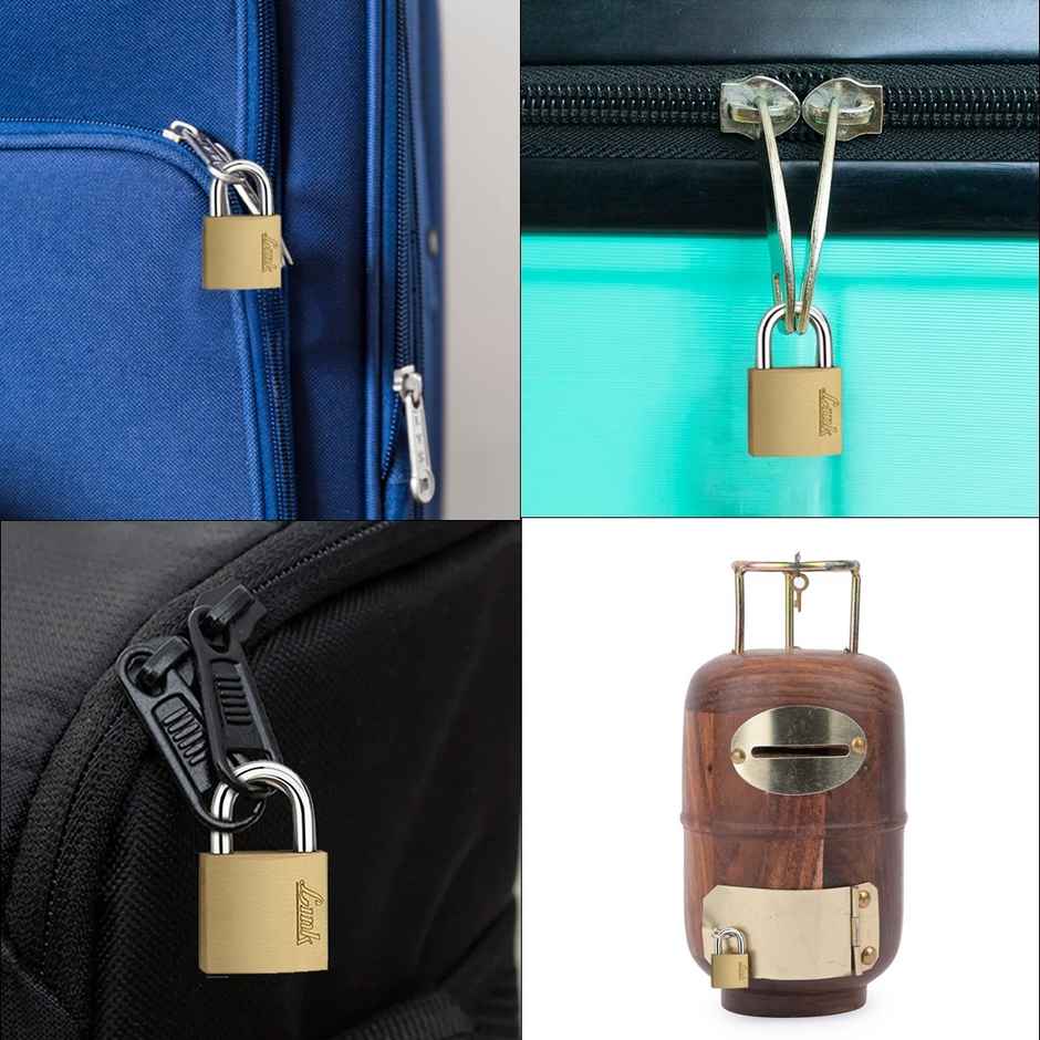 Link PT-20 Small Brass Travel Lock | Compact & Durable | 3 Keys | 15-Year Warranty