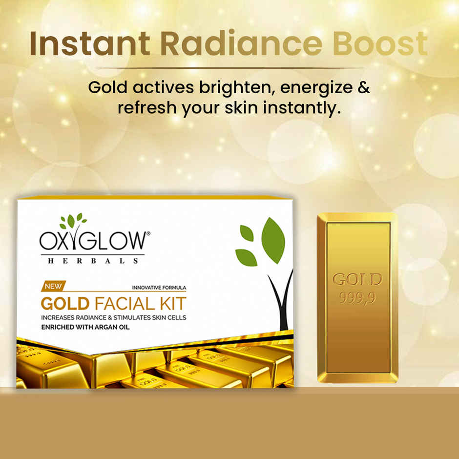 Oxyglow Herbals Gold Facial Kit | Increase Radiance & Stimulate Skin Cell