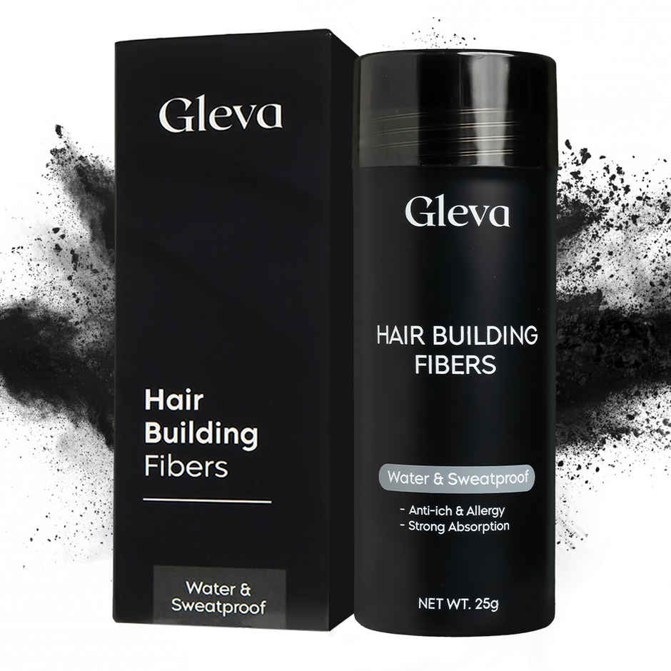Gleva Hair Building Fibres Hair Powder | Black