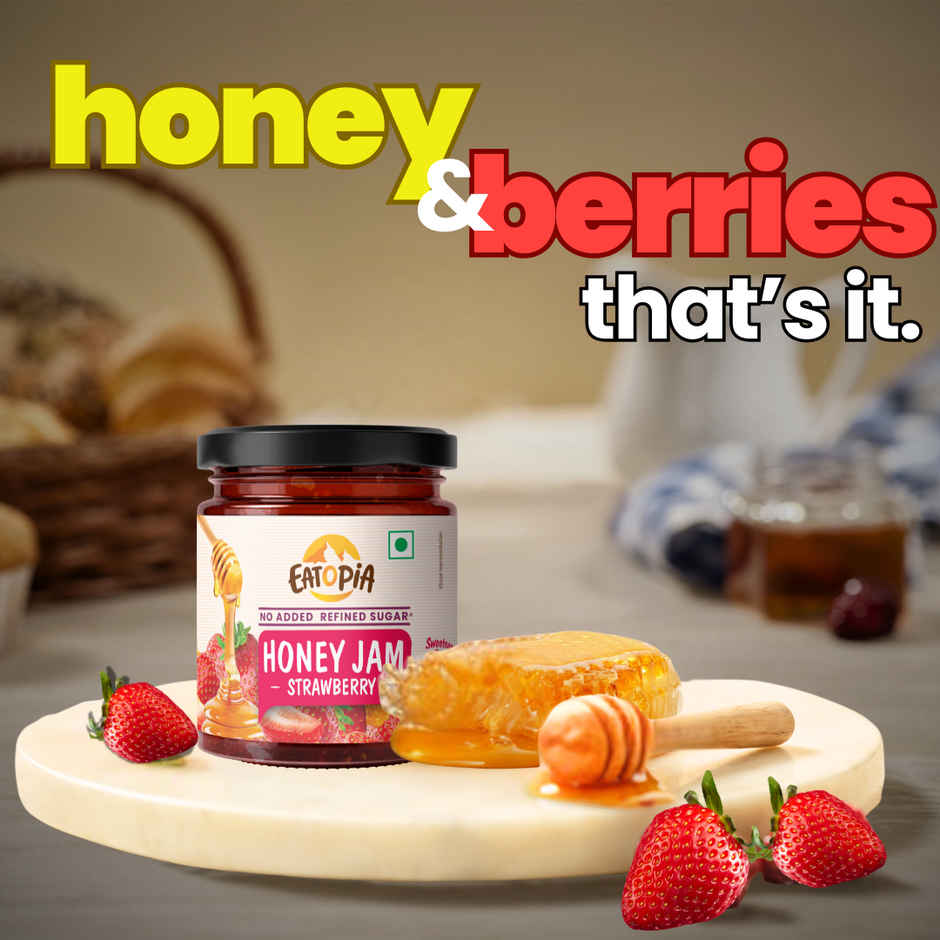 Eatopia Healthy Strawberry Honey Jam (No Refined Sugar & Preservatives )