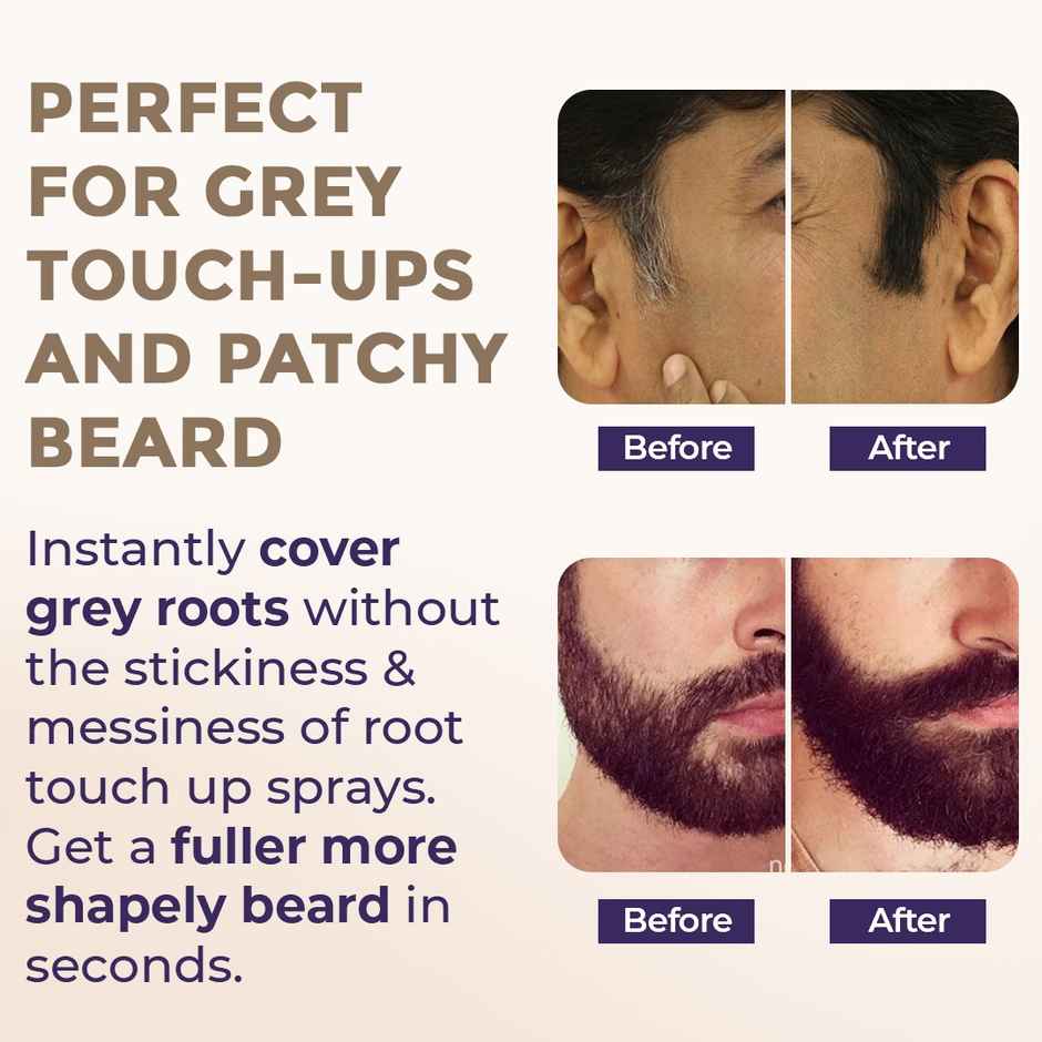 Sanfe Quick Fix Hair & Eyebrow Touch Up Kit | Black | Root Cover Up Powder Stick for Grey Hair