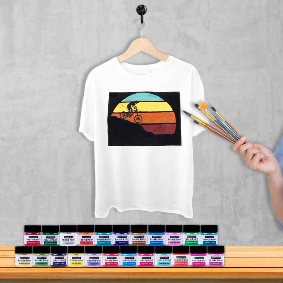 Itsy Bitsy Acrylic Fabric Paint Set 12 Colours x 20 ml Each