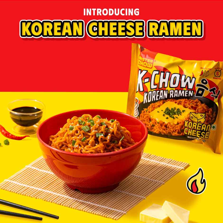 MasterChow K-Chow Korean Ramen cheese Instant Noodles Pack of 4