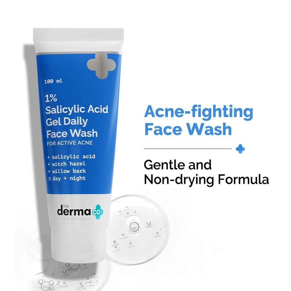 The Derma Co 1% Salicylic Acid Gel Face Wash With Salicylic Acid & Witch Hazel For Active Acne