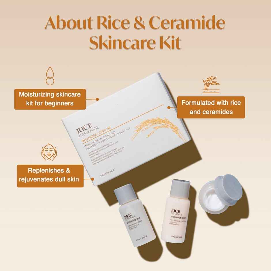The Face Shop Rice & Ceramide Moisturizing Skincare Set | Hydrating Korean Skincare Duo