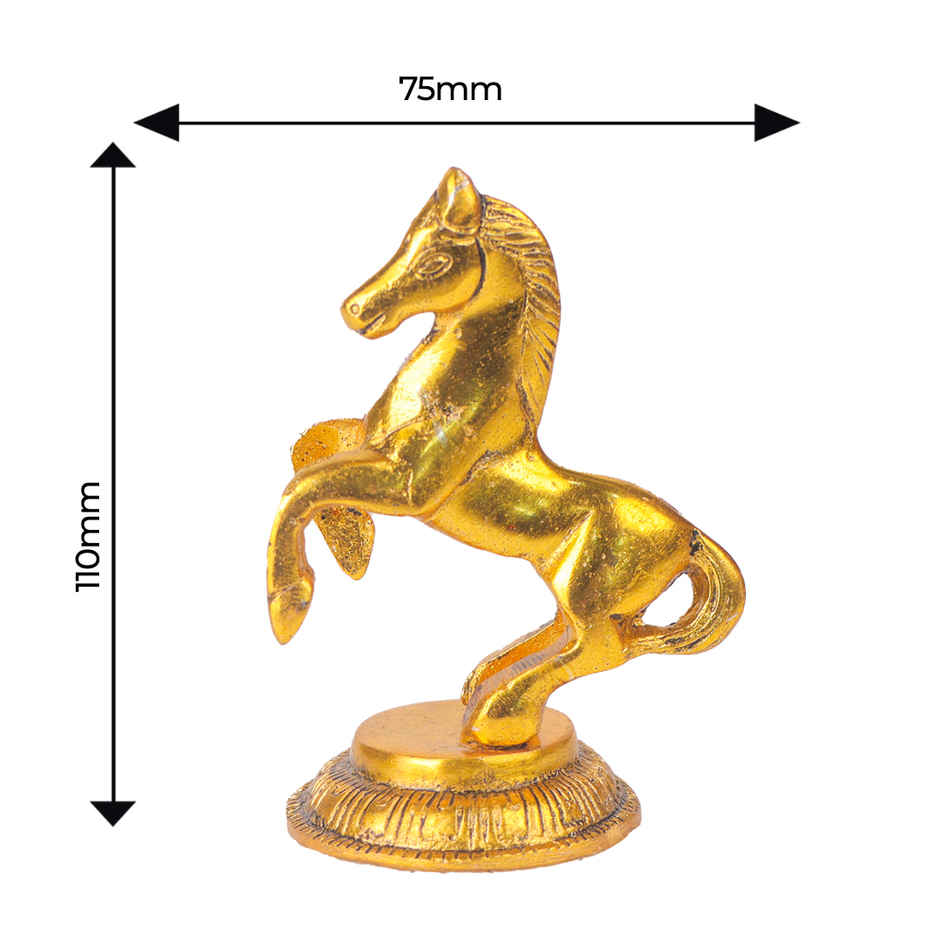 Devnidhii Jumping Horse Small in Gold Polish Vastu Feng Shui