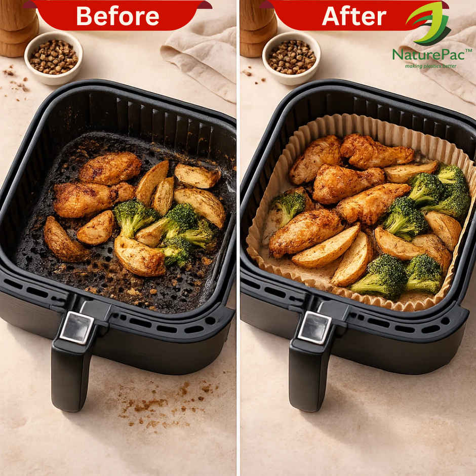 Naturepac AirFryer Paper Liners Square 6 inch