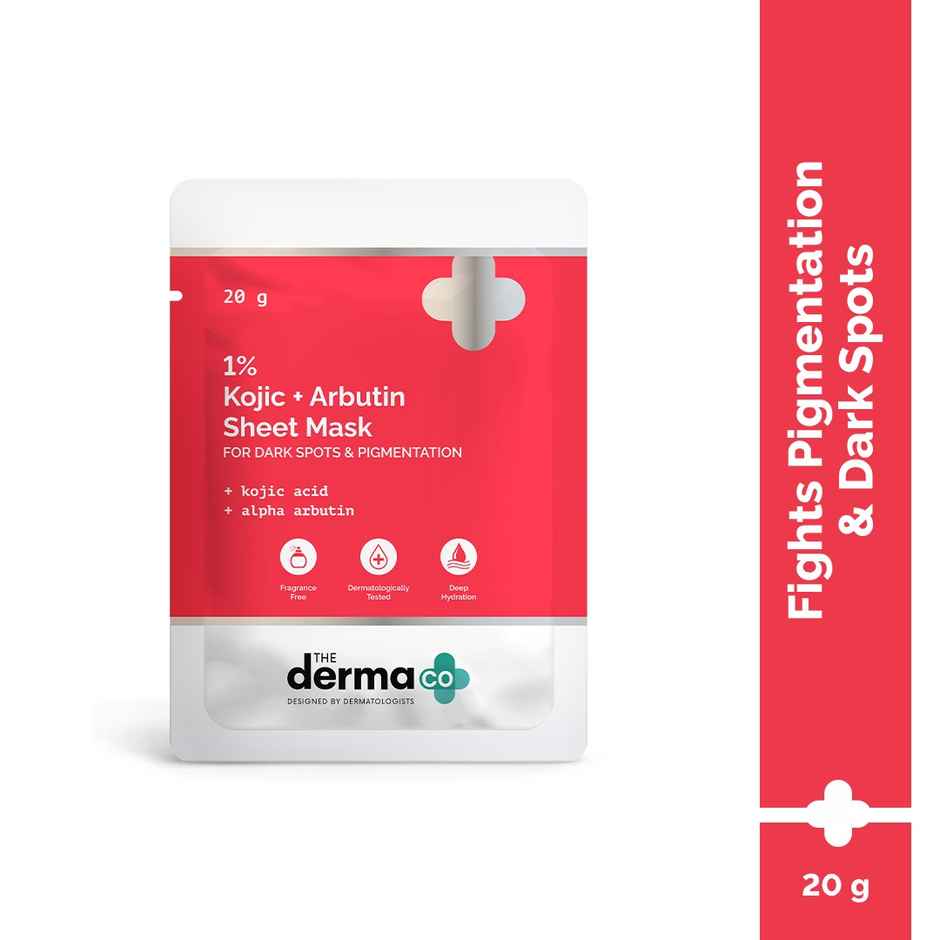 The Derma Co 1% Kojic Acid + Arbutin Face Serum Sheet Mask