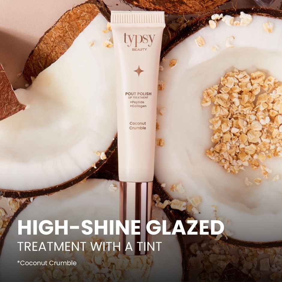 Typsy Beauty Pout Polish Peptide Lip Treatment Balm|Coconut Crumble |8Ml