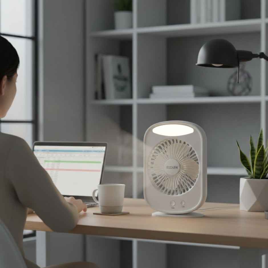 EcoLink Comfy Rechargeable Fan | White