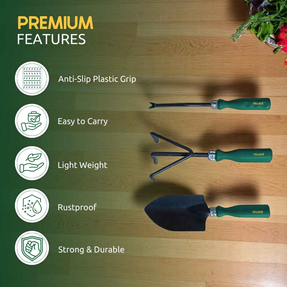 Zamia Garden Tool Set | Trowel, Cultivator & Weeder , Hand Tools | Pac of 3 | By Nurturing Green