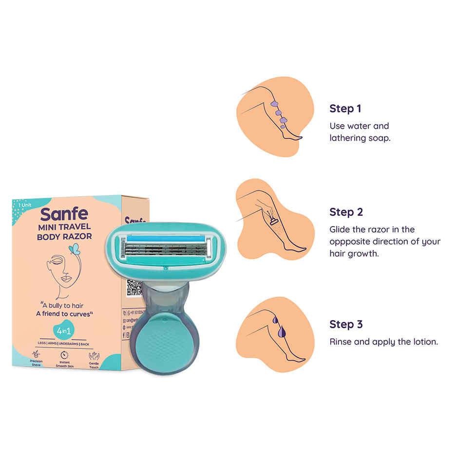 Sanfe Mini Body Razor For Women'S Hair Removal 5-Blade Precision Smooth & Hassle-Free Shaving