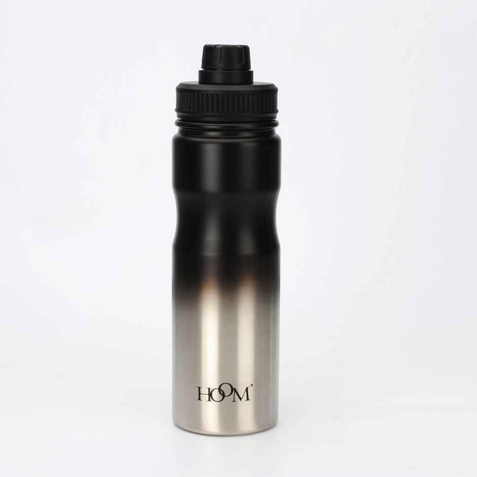 Hoom Gradient Colour Effect Vacuum Stainless Sports Water Bottle | HMNSSB 053 | Black | 600 ml