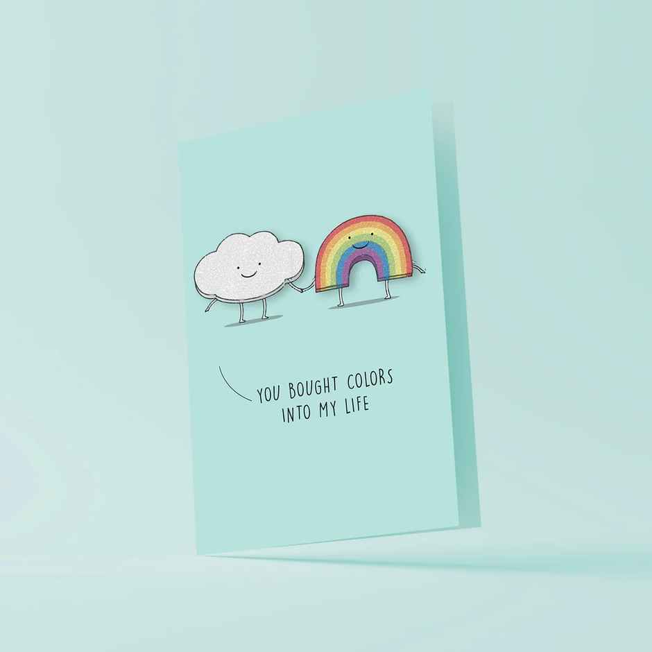 Itsy Bitsy Greeting Card & Envelope You Brought Colors Into My Life 4 x 6 Inch Approx 2 Pc Pb Lb