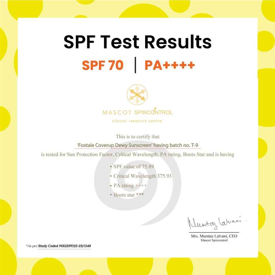 Foxtale Dewy Sunscreen SPF 70 PA++++