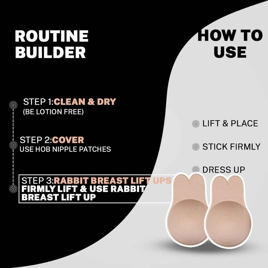 House Of Beauty Reusable Rabbit Breast Lift Ups For Coverage(Body Tape) & Lift For D Cups Xl Large