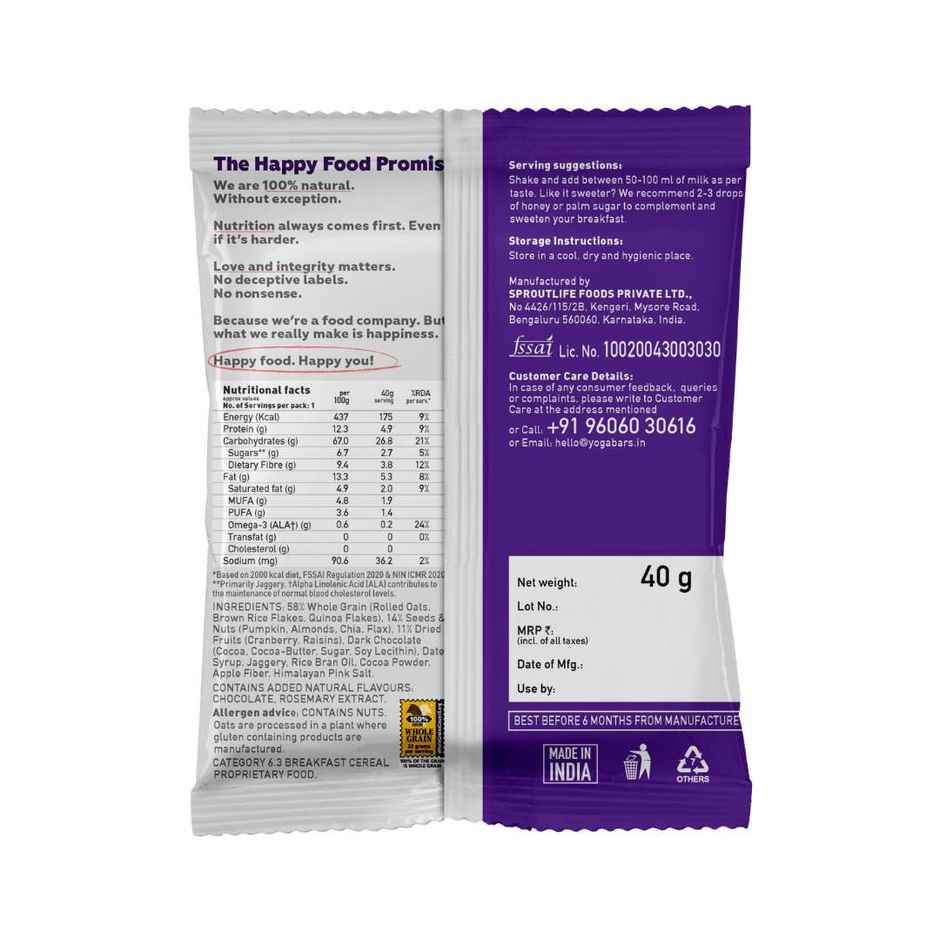 Yoga Bar Dark Chocolate + Cranberry & Fruit + Nuts & Seeds Muesli