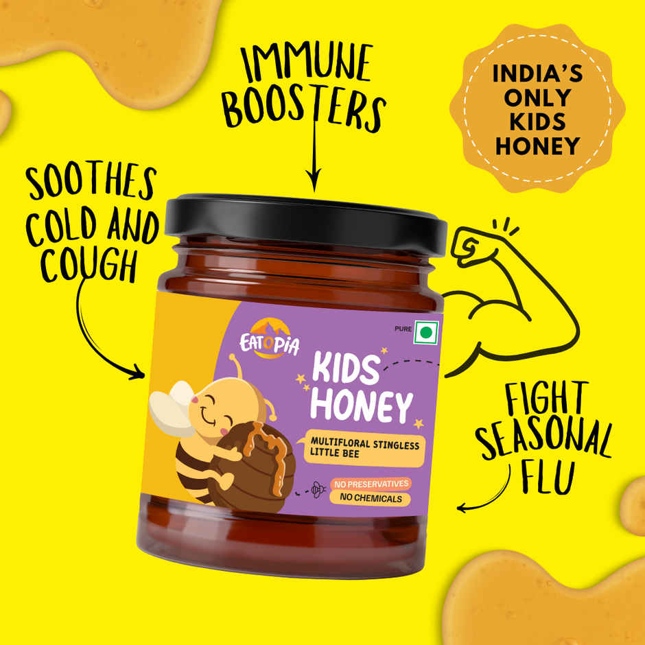 Eatopia Kids Honey | Little Bee | Ayurvedic Immunity Booster | Natural Pure | No Added Sugar