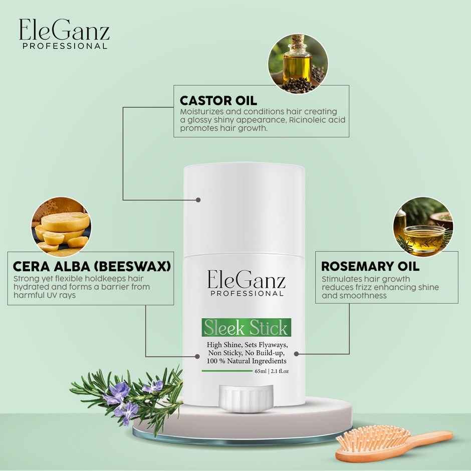 EleGanz Professional Sleek Stick | Hair Wax Stick | High Shine | Sets Flyaways | Non Sticky