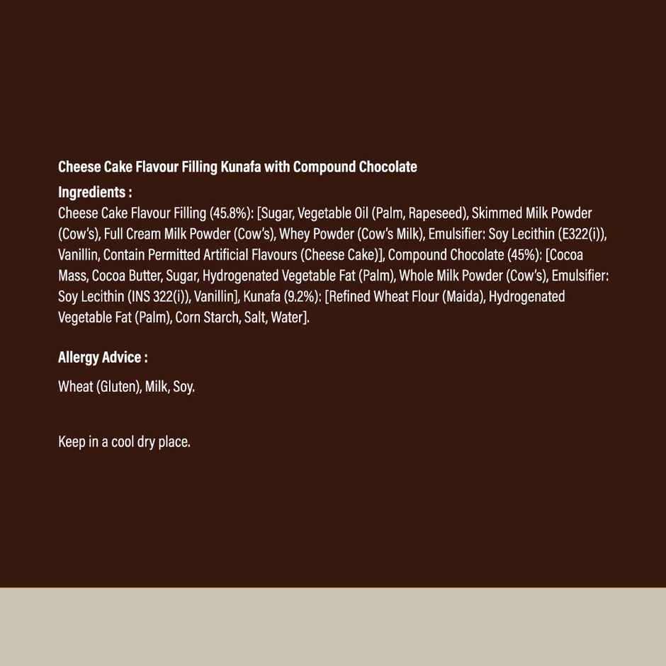 Cocoa Melts Dubai Cheesecake Kunafa Chocolate Bar