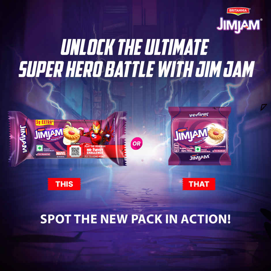 Britannia Treat Jim Jam Naughty Jam creme Biscuits | Trans Fat-free