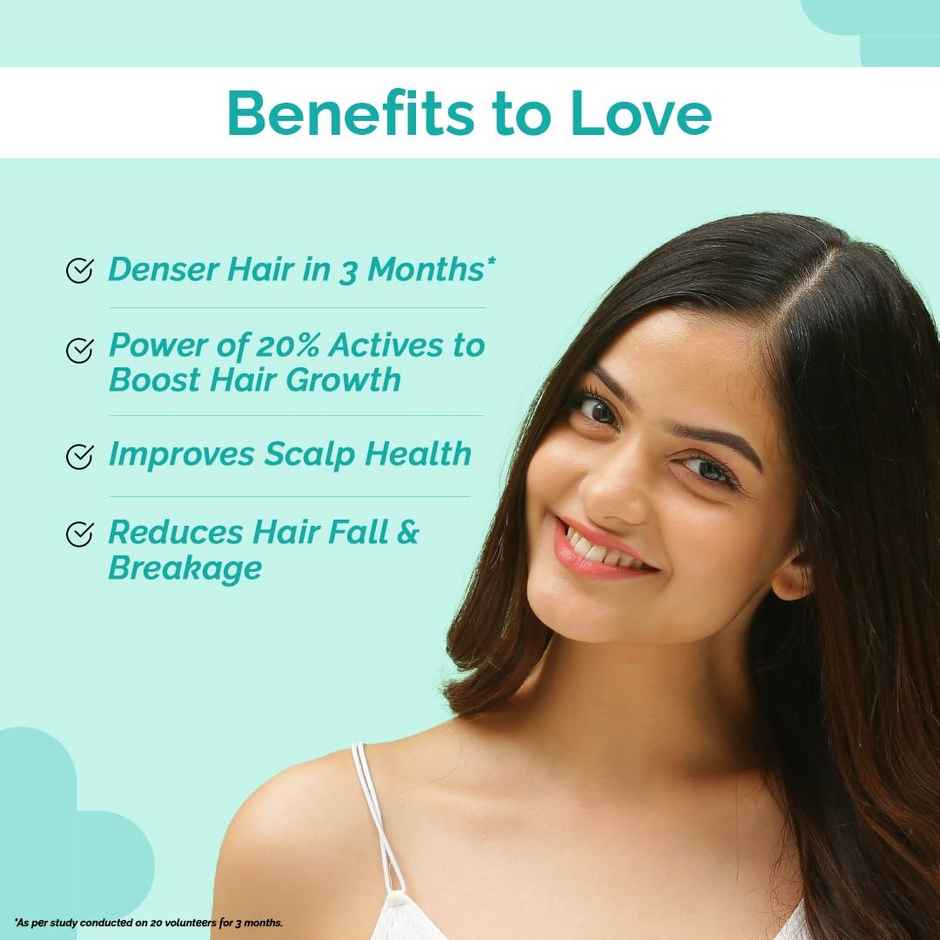 The Derma Co 20% Actives Peptide-Stem Cell Hair Growth Serum with Foligen Analupe & Anagain