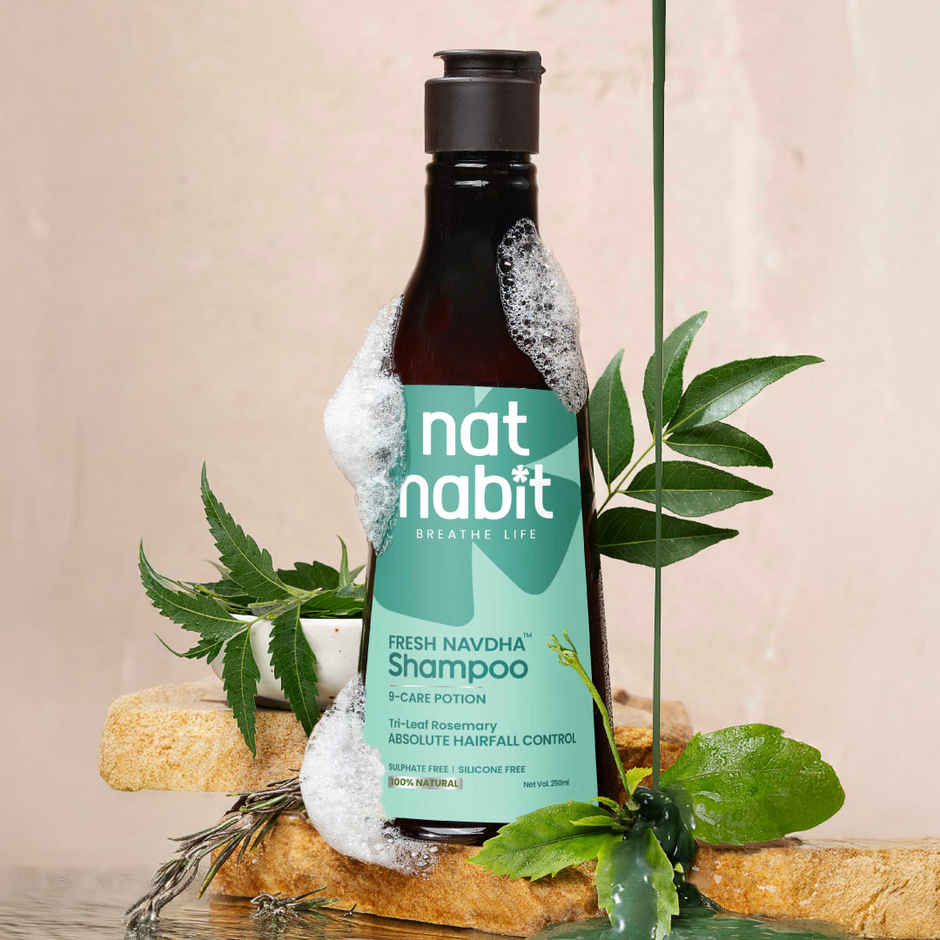 Nat Habit Anti-Hair Fall Rosemary Shampoo (250ml) & Nat Habit Anti-Hair Fall Rosemary Conditioner For Women & Men, Hair Tangle Control Sulphate (150ml) Combo