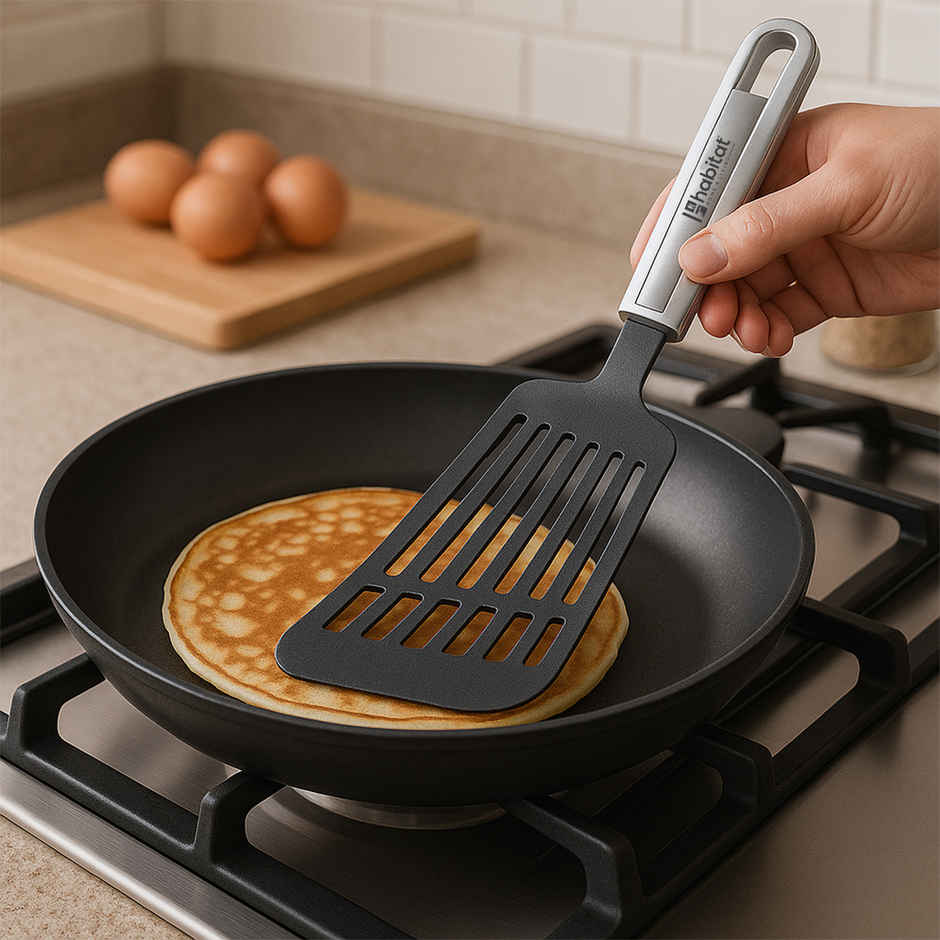 Habitat Premium Nylon Long Turner | Perfect Elegant Functionality | Hanging Loop | Dish Washer Safe