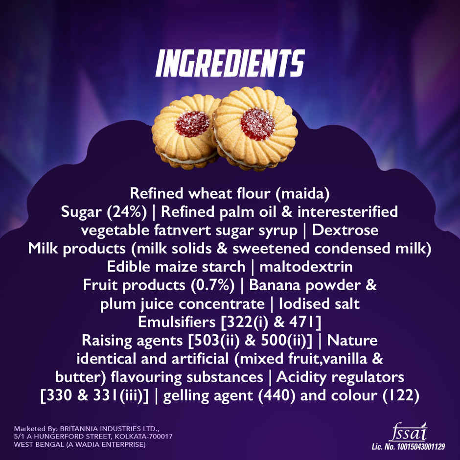 Britannia Treat Jimjam Naughty Jam Cream Biscuits | Combo