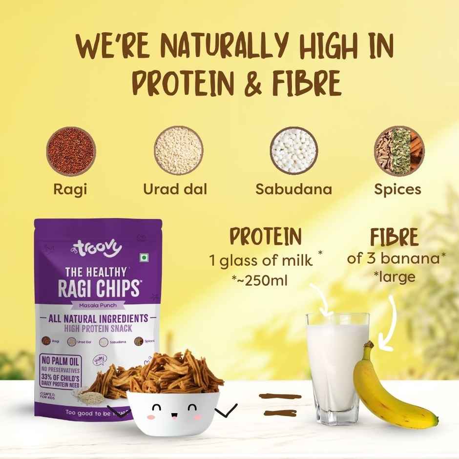 Troovy Healthy High Protein Ragi Chips | No Palm Oil, No Chemicals