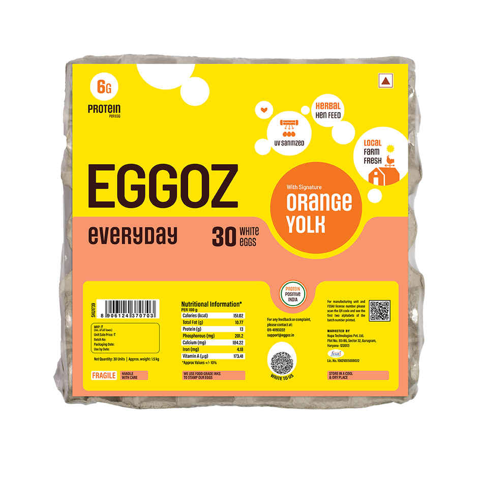 Eggoz Everyday 30 White Farm Fresh Eggs