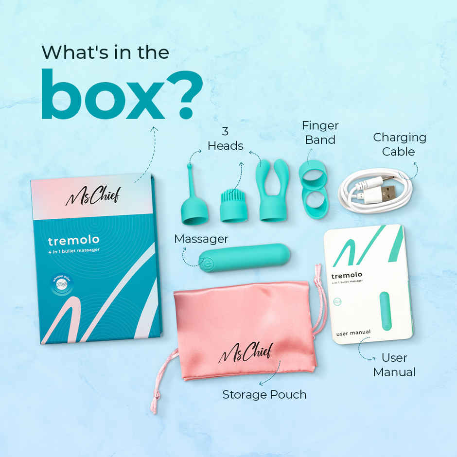 MSchief Tremolo 4in1 Mini Bullet Personal Massager Box
