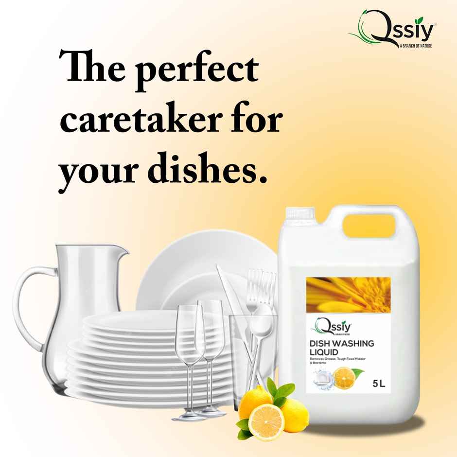 Qssiy Liquid Detergent Top Load Front Load | Detergent Liquid For Washing Machine | Fresh (5L) & Qssiy Lime And Basil Fragrance Dishwash Liquid Gel (5L) Combo 