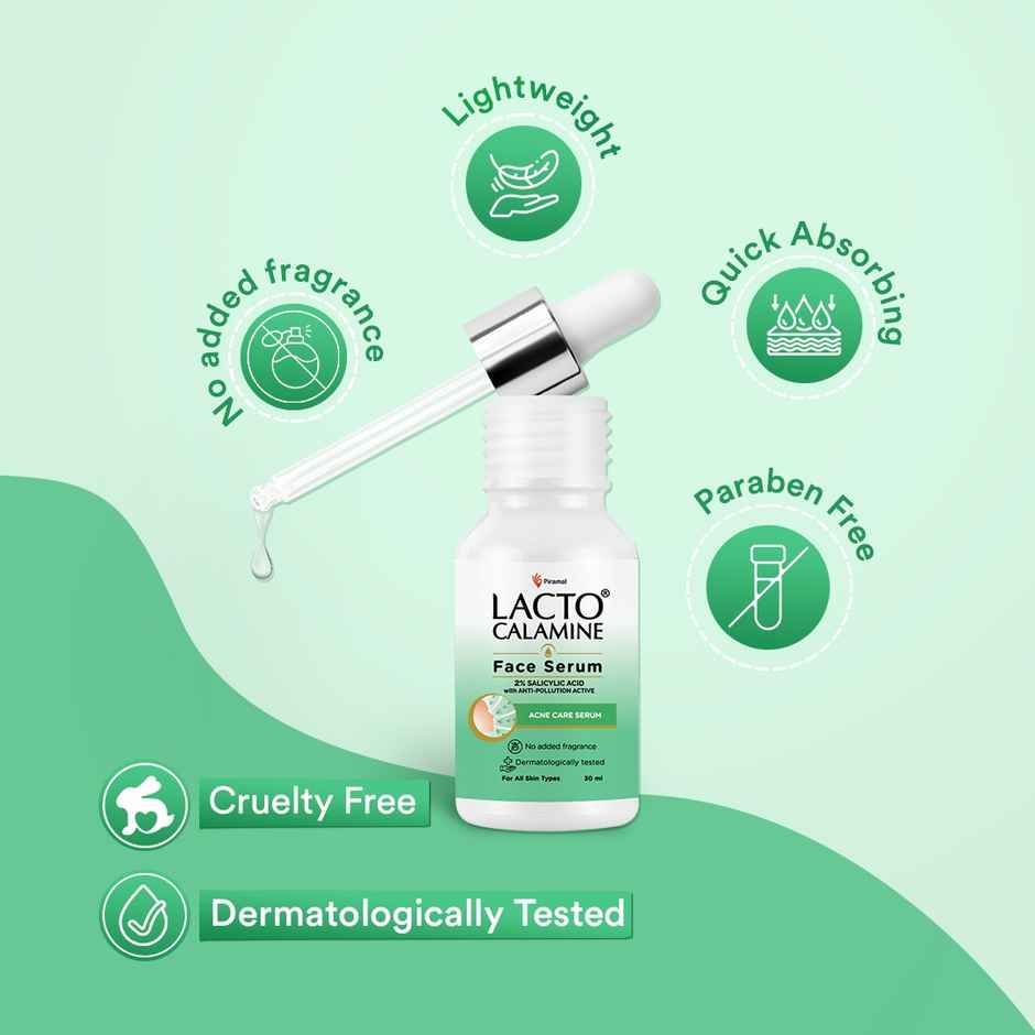 Lacto Calamine 2% Salicylic Acid Face Serum, For Fighting Acne & Acne Marks. Suitable